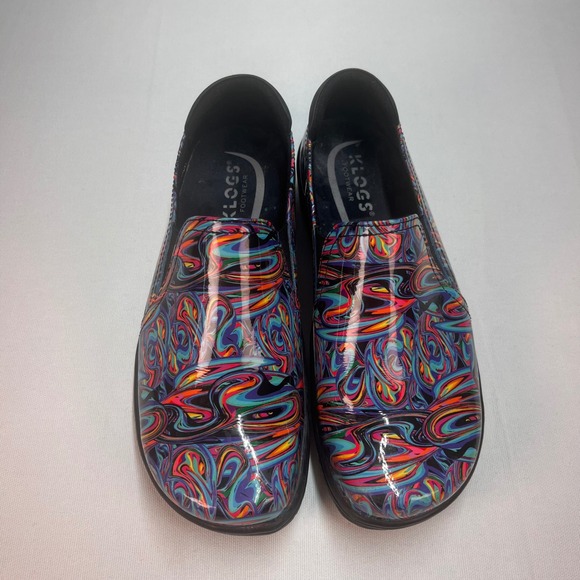 Klogs Footwear Moxy Swirl Print Leather‎ Clogs Shoes Women's Size 6.5 - Picture 2 of 9